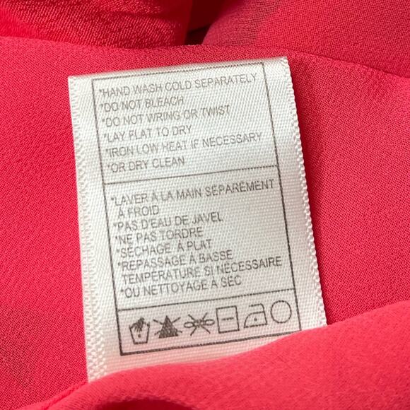 Cupcakes and Cashmere Morena Ruffle Wrap Dress Hot Coral Pink Size 8 - Picture 7 of 8